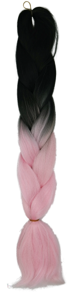 Ombre braids black light pink